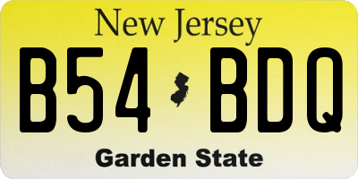 NJ license plate B54BDQ