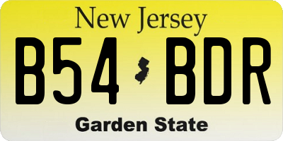 NJ license plate B54BDR