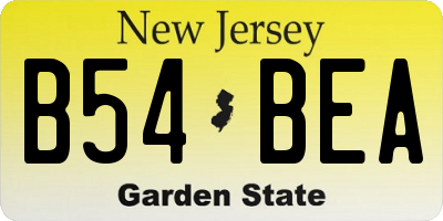 NJ license plate B54BEA