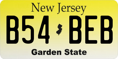NJ license plate B54BEB