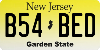 NJ license plate B54BED
