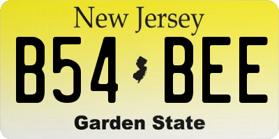 NJ license plate B54BEE