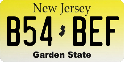 NJ license plate B54BEF