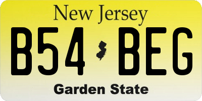NJ license plate B54BEG