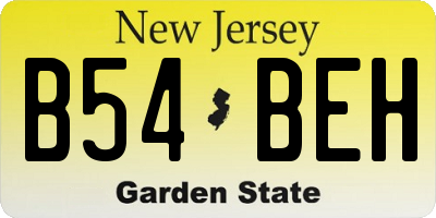 NJ license plate B54BEH
