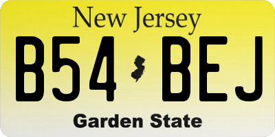 NJ license plate B54BEJ