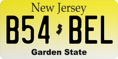 NJ license plate B54BEL