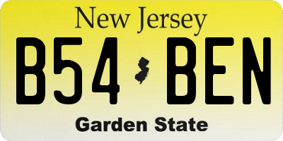 NJ license plate B54BEN