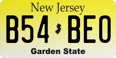 NJ license plate B54BEO