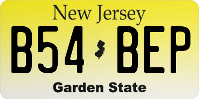 NJ license plate B54BEP