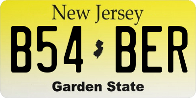 NJ license plate B54BER