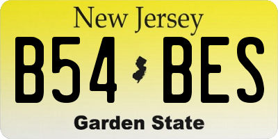 NJ license plate B54BES