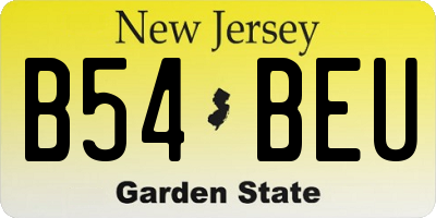 NJ license plate B54BEU
