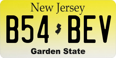 NJ license plate B54BEV
