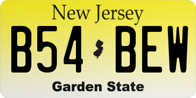 NJ license plate B54BEW