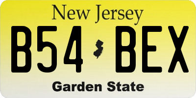 NJ license plate B54BEX