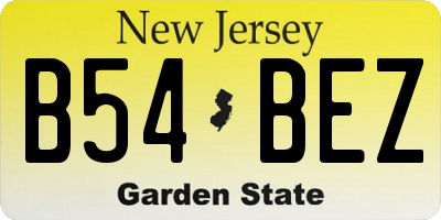 NJ license plate B54BEZ