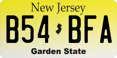 NJ license plate B54BFA