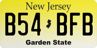 NJ license plate B54BFB