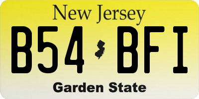 NJ license plate B54BFI