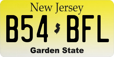 NJ license plate B54BFL