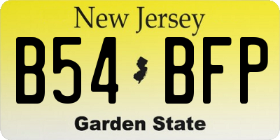 NJ license plate B54BFP