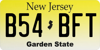 NJ license plate B54BFT