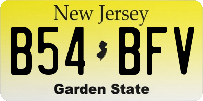 NJ license plate B54BFV