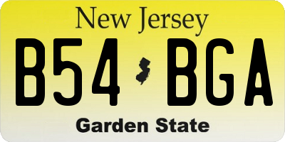 NJ license plate B54BGA