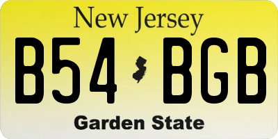 NJ license plate B54BGB