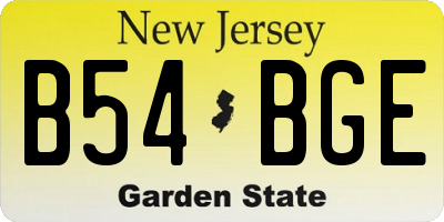NJ license plate B54BGE