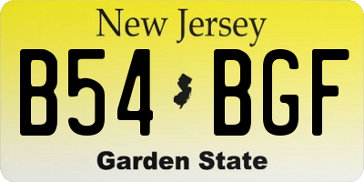 NJ license plate B54BGF