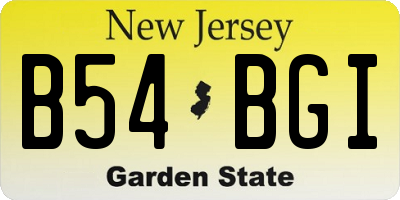 NJ license plate B54BGI