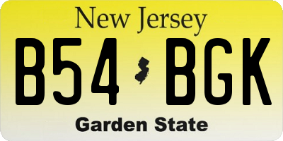 NJ license plate B54BGK