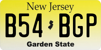 NJ license plate B54BGP