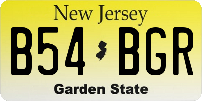 NJ license plate B54BGR