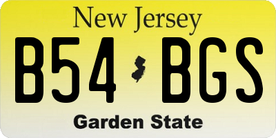 NJ license plate B54BGS