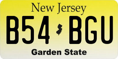 NJ license plate B54BGU