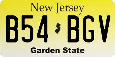 NJ license plate B54BGV