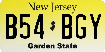 NJ license plate B54BGY