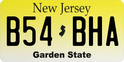 NJ license plate B54BHA