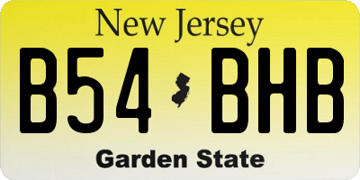 NJ license plate B54BHB