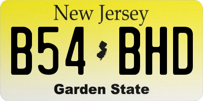 NJ license plate B54BHD