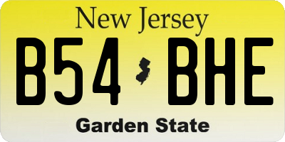 NJ license plate B54BHE