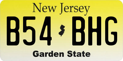 NJ license plate B54BHG