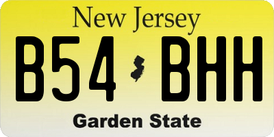 NJ license plate B54BHH