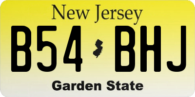 NJ license plate B54BHJ