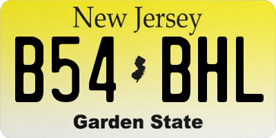NJ license plate B54BHL