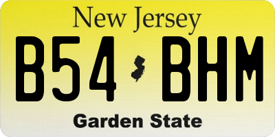 NJ license plate B54BHM