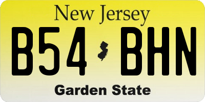 NJ license plate B54BHN